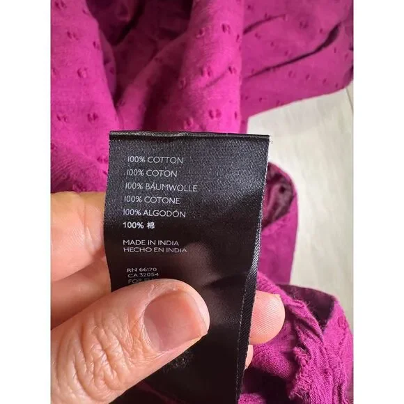 Pilcro by Anthropologie Tavi magenta button down oversized blouse top size‎ xs - Picture 14 of 14